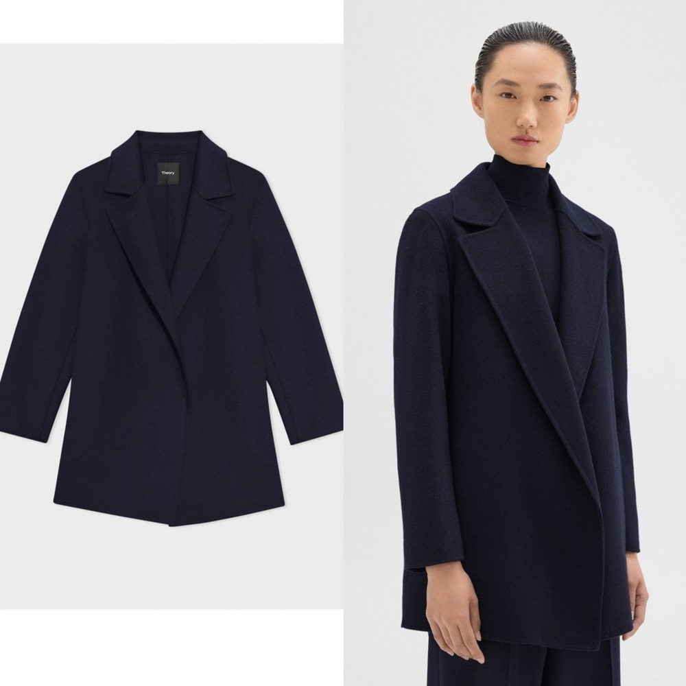 Theory Clairene Jacket in Double-Face Wool-Cashmere Size L NWT $595